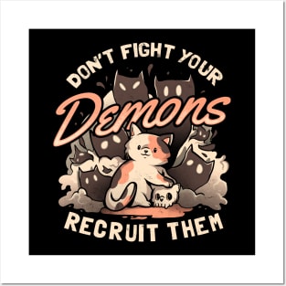 Recruit Your Demons - Cute Evil Cat Gift Posters and Art